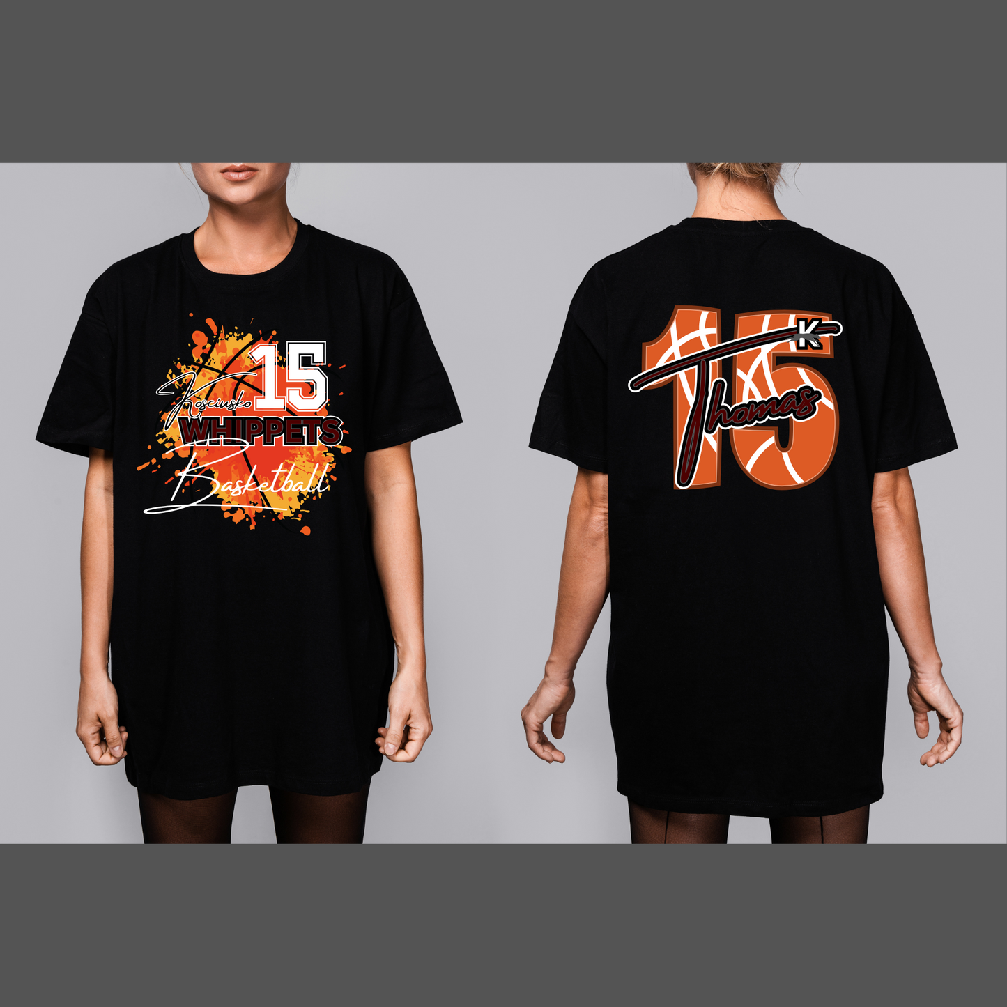 WHIPPETS BASKETBALL T-SHIRTS S-XL