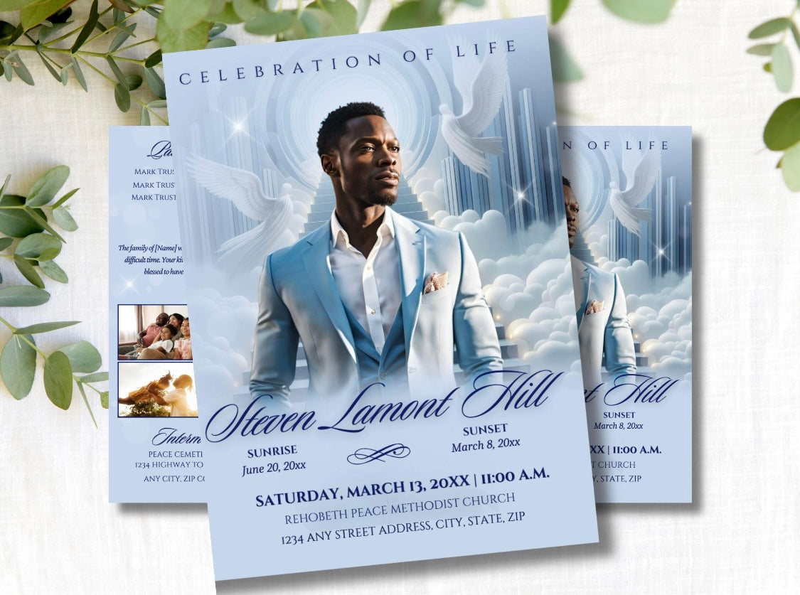 (50) 8 PAGE OR TRIFOLD OBITUARY