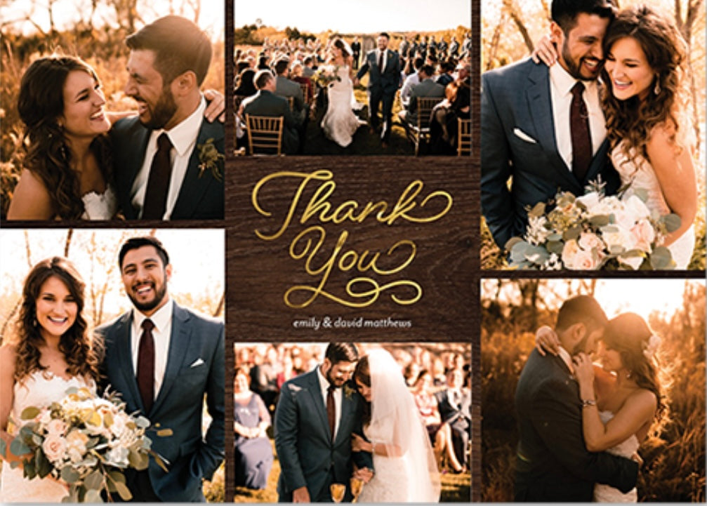 50 CUSTOM GLOSSY THANK YOU OR ANNOUNCEMENT CARDS 5X7