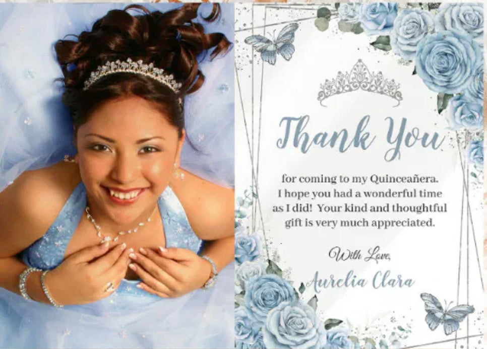 50 CUSTOM GLOSSY THANK YOU OR ANNOUNCEMENT CARDS 5X7