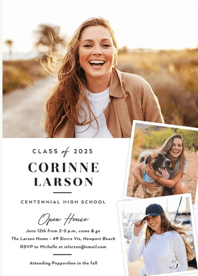 50 CUSTOM GLOSSY THANK YOU OR ANNOUNCEMENT CARDS 5X7