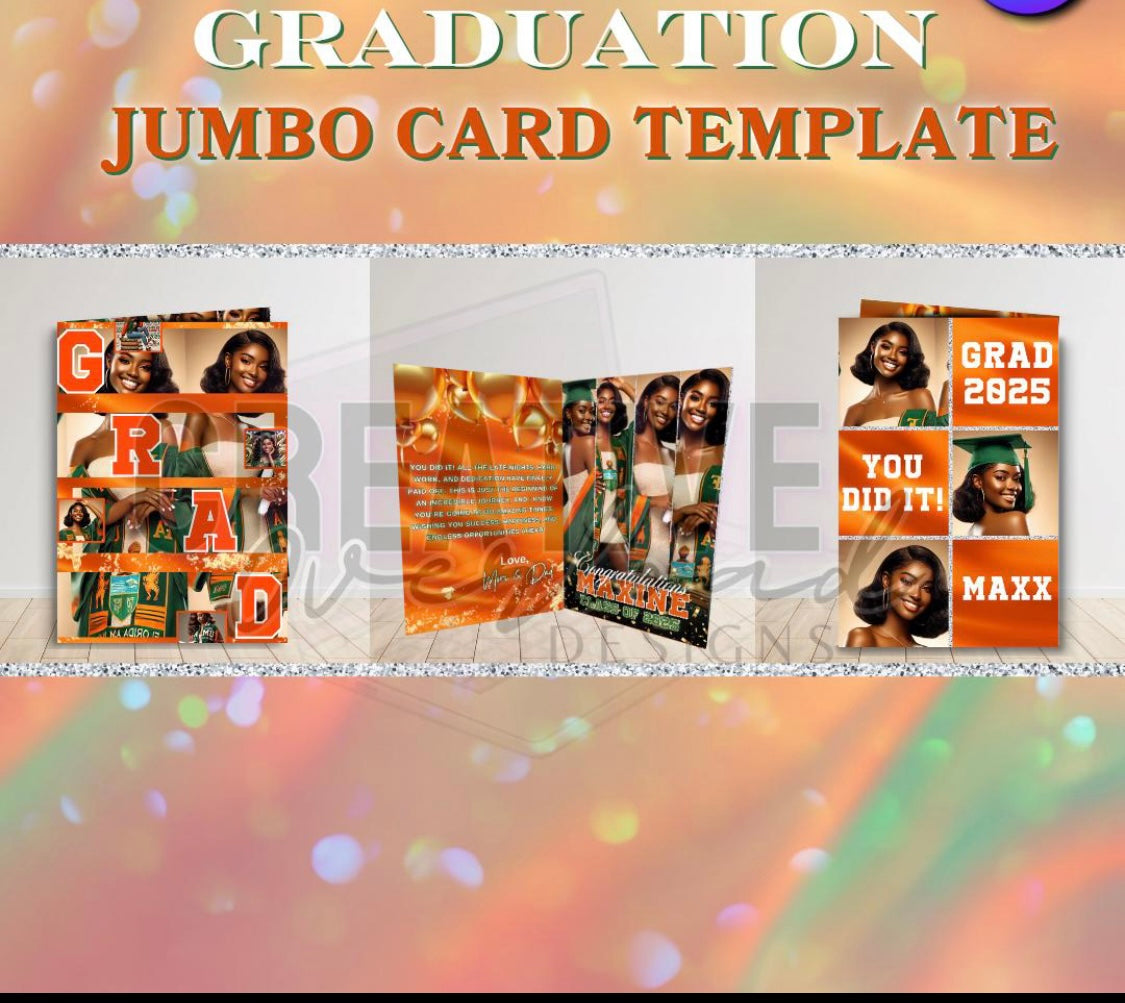 11x17 CUSTOM THICK JUMBO CARD FOR GRADS, BIRTHDAYS, MOTHERS DAY, OR GIFTS