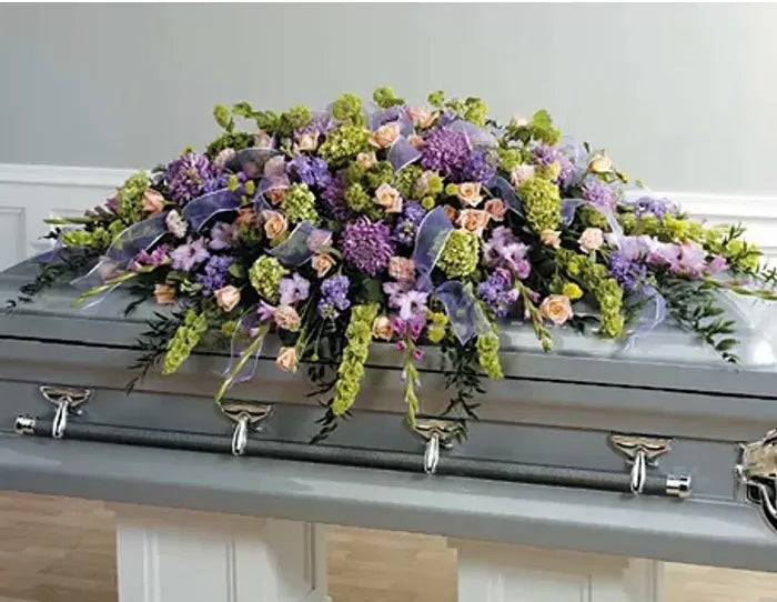 CUSTOM XL CASKET FLORAL ARRANGEMENT