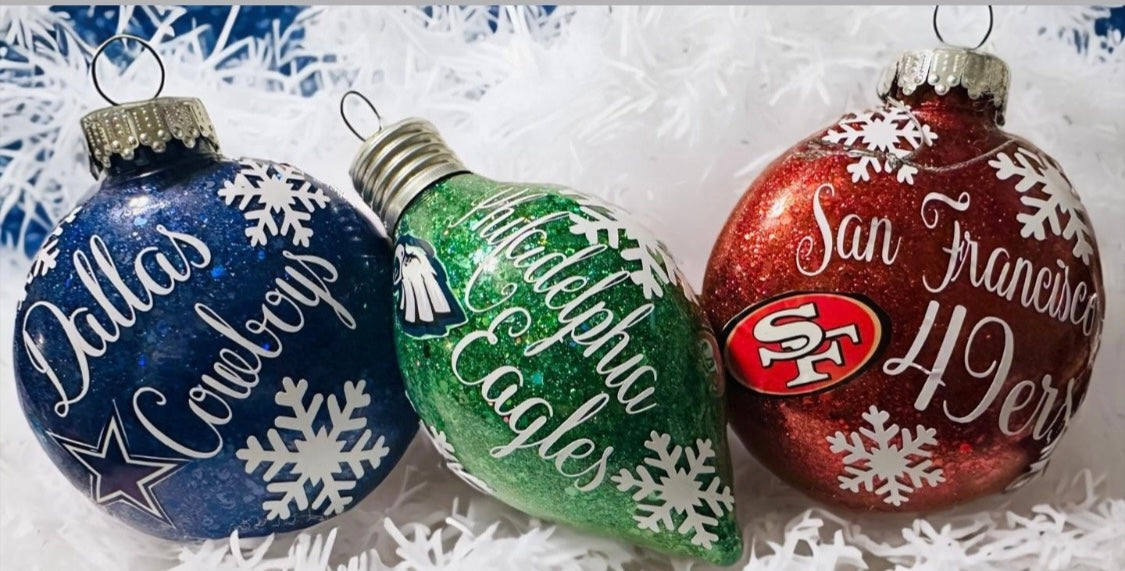3 Custom Team Christmas Ornaments