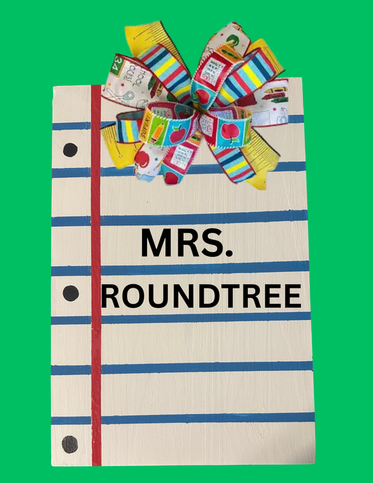 CUSTOM TEACHER DOOR HANGER