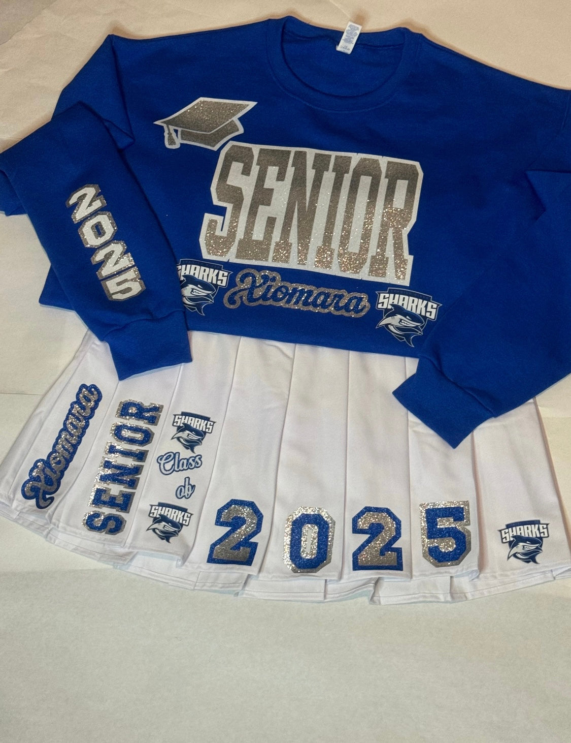 CUSTOM GRAD SKIRT AND TOP (T-SHIRT OR CORSET, OR SWEATER)