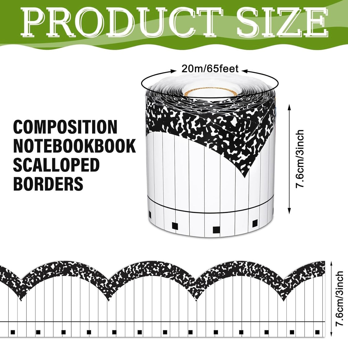 CUSTOM COMPOSITION NOTEBOOK BULLETIN BOARD BORDER