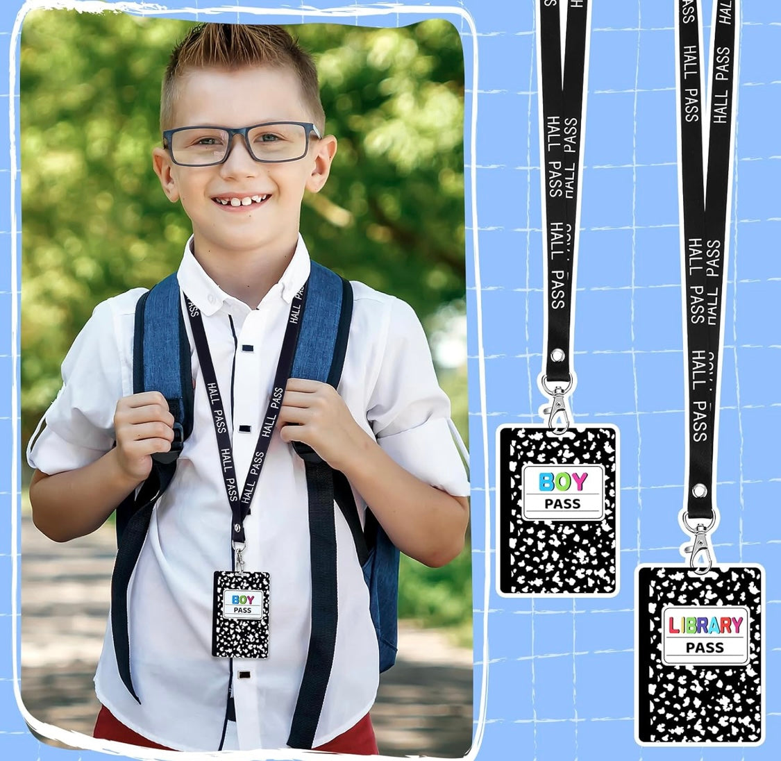 CUSTOM HALL PASS LANDYARD