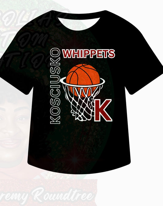 WHIPPETS BASKETBALL T-SHIRTS S-XL