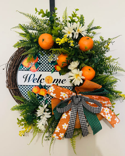 ORANGE SPRING WREATH